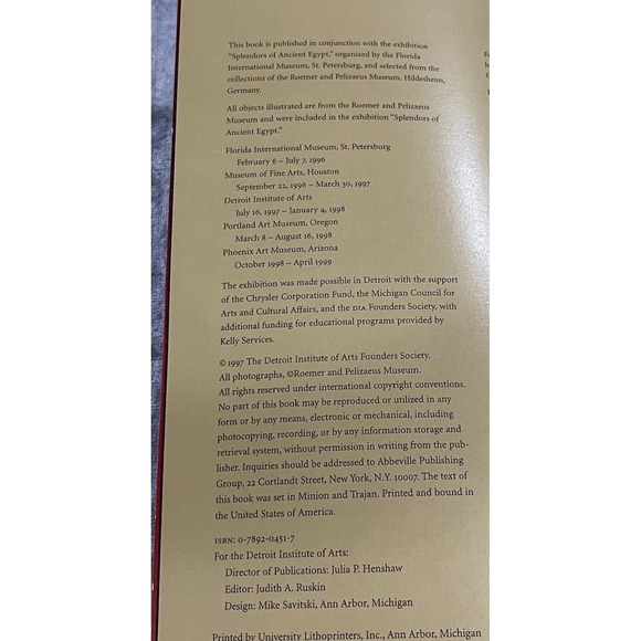 Splendors of Ancient Egypt The Detroit Institute Of Arts 1997 First Abbeville Ed - Picture 5 of 9